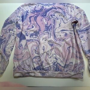 CAT & JACK PINK-PURPLE-WHITE MARBLED FLEECE SWEAT SUIT. SO SOFT & COZY LIKE NEW